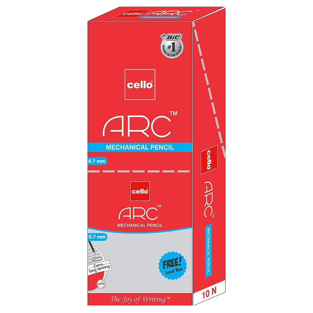 Cello Arc Mechanical Pencil 0 7mm With Lead Box Pack Of 10