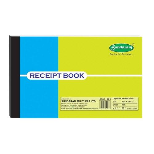Sundaram Hard Bound Duplicate Receipt Book (18.5 x 10.5 cm, 100 Pages)