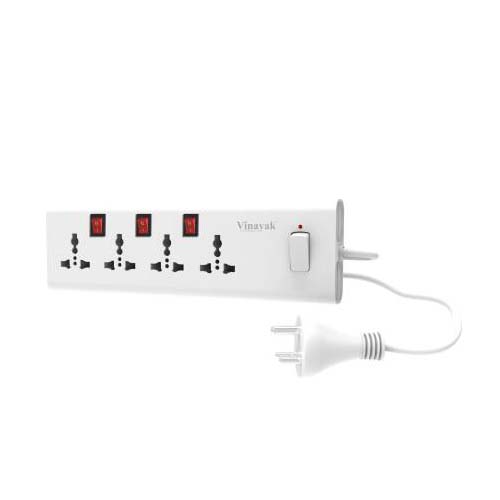 Powerful ABS Spike Guard 6A – 4 Socket Extension Board with 3 Meter Heavy Duty Cable (White)