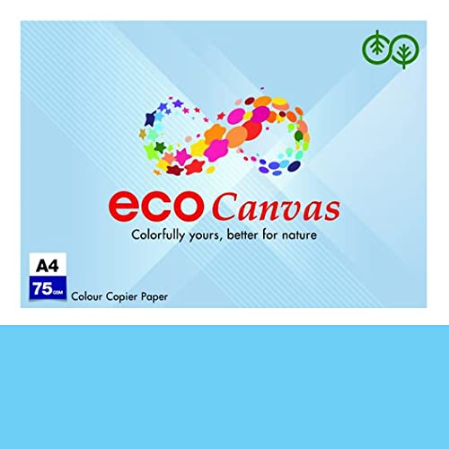 Eco Canvas A4 75 gsm (Blue, 500 sheet) ) SheetsA4 Size Paper ECO TREE FRIENDLY, 500 SHEETS, Office School Drawing