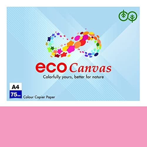 Eco Canvas A4 75 gsm (Pink, 500 sheet) SheetsA4 Size Paper ECO TREE FRIENDLY, 500 SHEETS, Office School Drawing