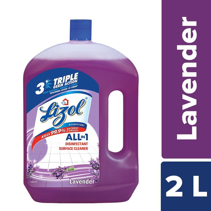 Lizol Disinfectant Surface & Floor Cleaner Liquid Lavender 2L Kills