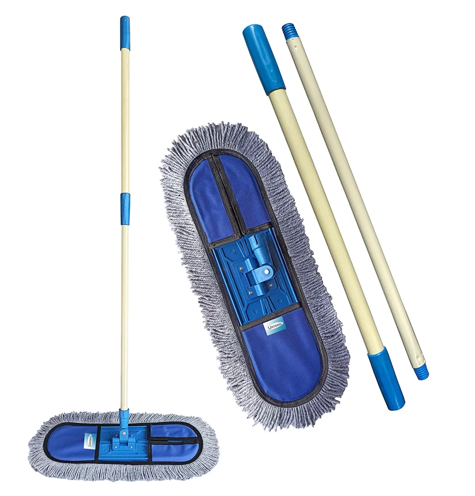 Eze Wet and Dry Cotton Pad Floor Mop - 24" Inch with 4 Feet Long Handle with 360 Degree Movement, Clean Every Corners Easily [1 Piece]
