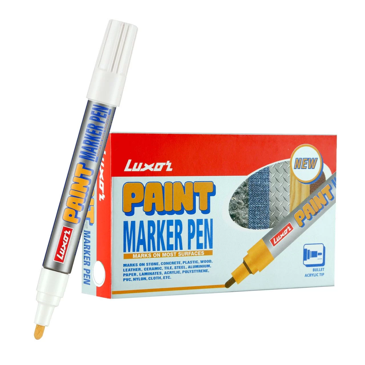 Luxor 902 Paint Marker – White Parment Marker Pen