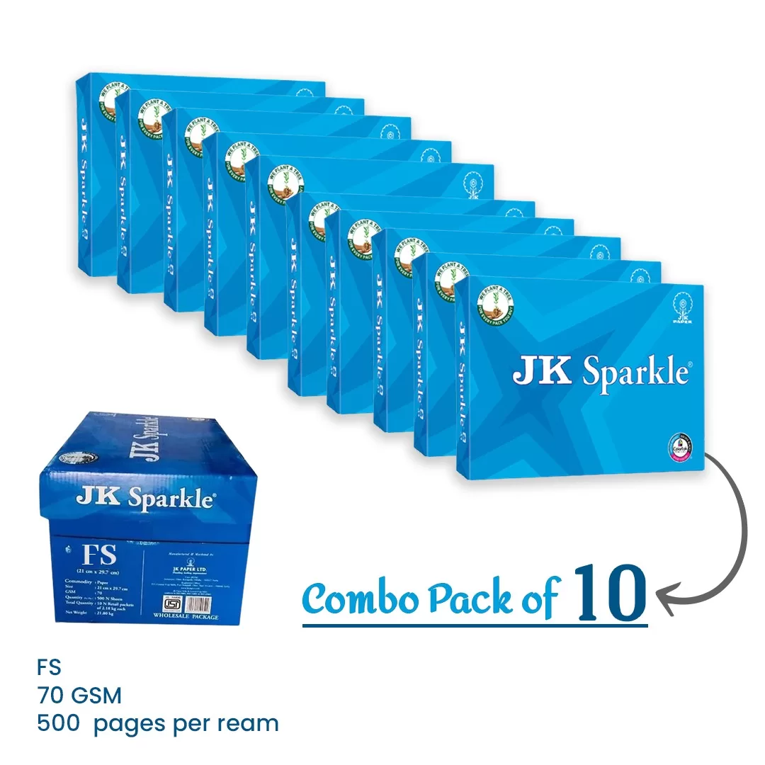Buy JK Sparkle FS 70 GSM Copier Paper ( Pack of 10 )