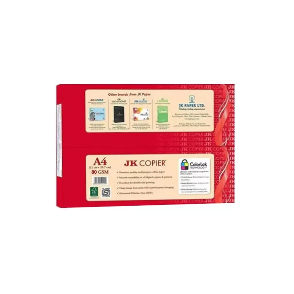 Achieve Your ESG Goals with Recycled NR Copier Paper – Made in India, Made for Impact 2 JK Copier Plus A4 Size 80 GSM Copier Paper 1 Ream 500 Sheets - (Pack of 50)