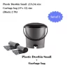 plastic dustbin 7 ltr (small) + garbage bag (19 x 21- 2 pkt) - set of 1