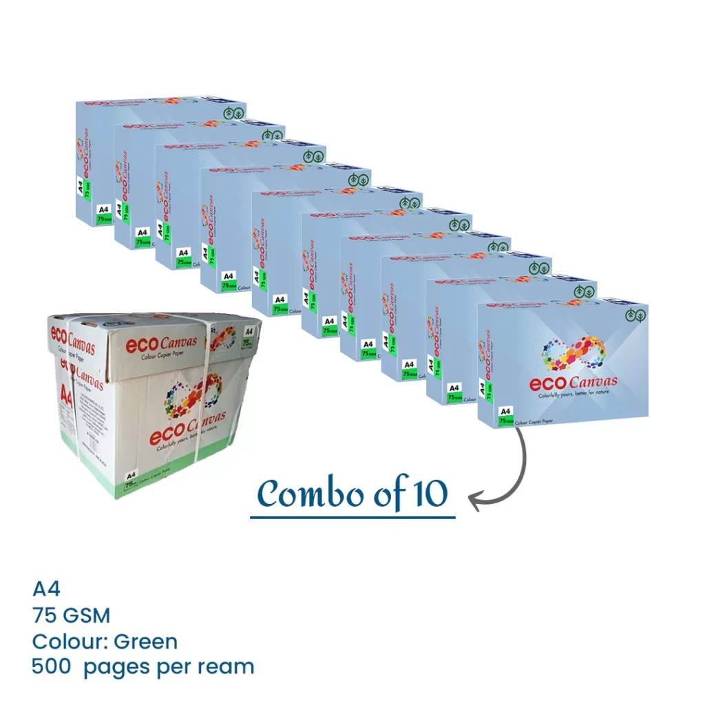 Stop Managing Office Supplies the Old Way — Here’s a Smarter Alternative for Indian Businesses 3 colored printer paper, ECO Canvas A4 Size