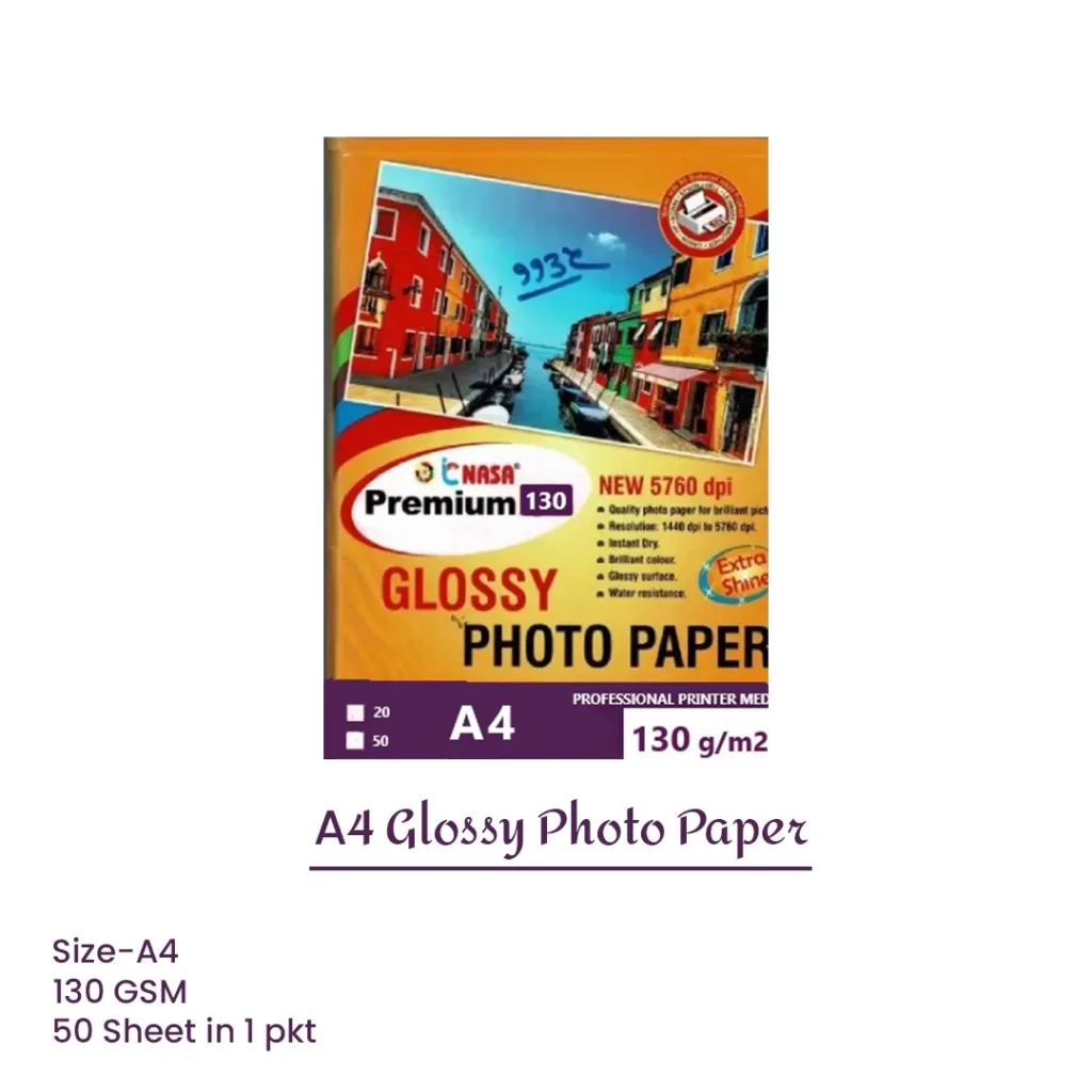 Types of Paper Used in Offices: Complete Business Guide 7 nasa remium A4 size 130 gsm glossy photo paper