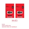 sandisk cruzer blade 64gb usb 2.0 flash drive (SDCZ50-064G-I35, red/black) - pack of 2