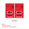 sandisk cruzer blade 128gb usb 2.0 flash drive (SDCZ50-128G-I35, red/black) - pack of 2