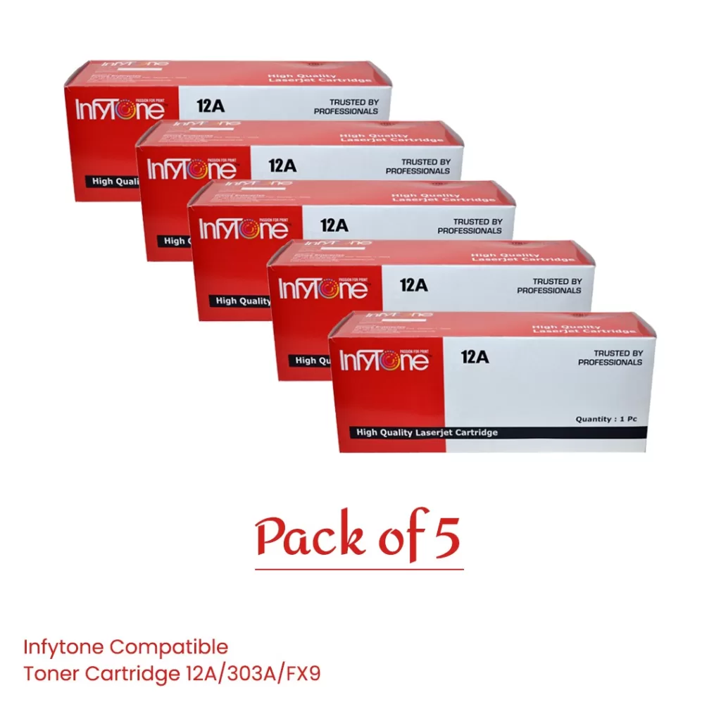 infytone compatible toner cartridge 12a/303a/fx9 - pack of 5