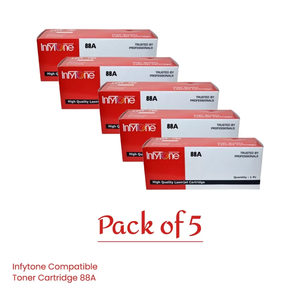 infytone compatible toner cartridge 88a - pack of 5