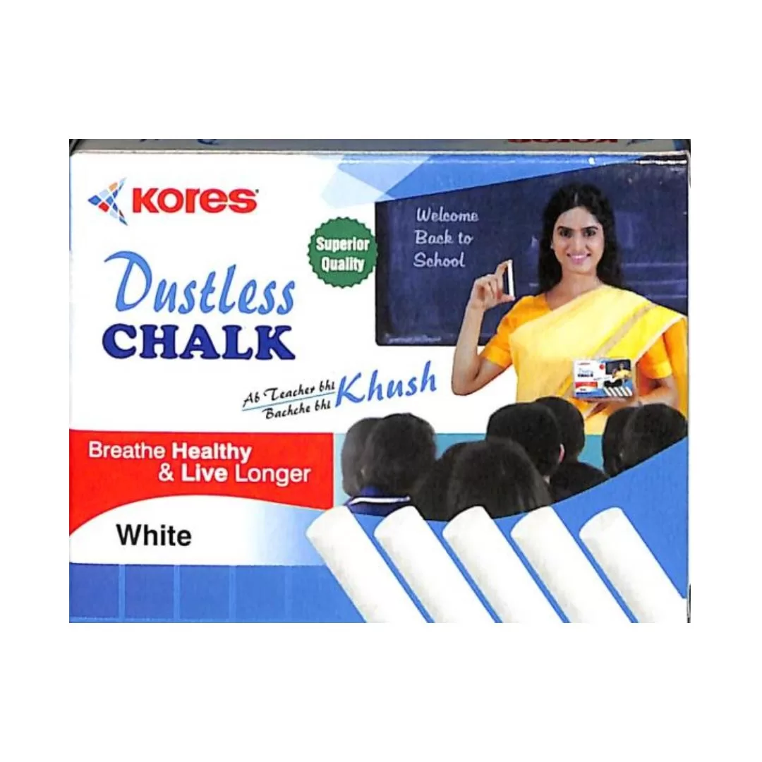 Kores White Dustless Chalk, Size: 78 (length) at best price in New Delhi