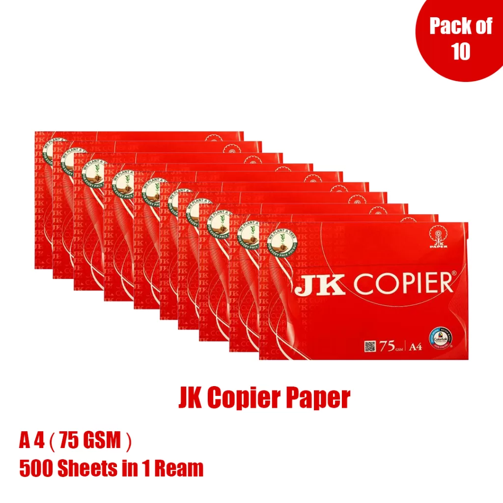 A4 size paper: Uses and Applications in India 5 jk copier paper - a4 size, 75 gsm 1 ream, 500 sheets - pack of 10