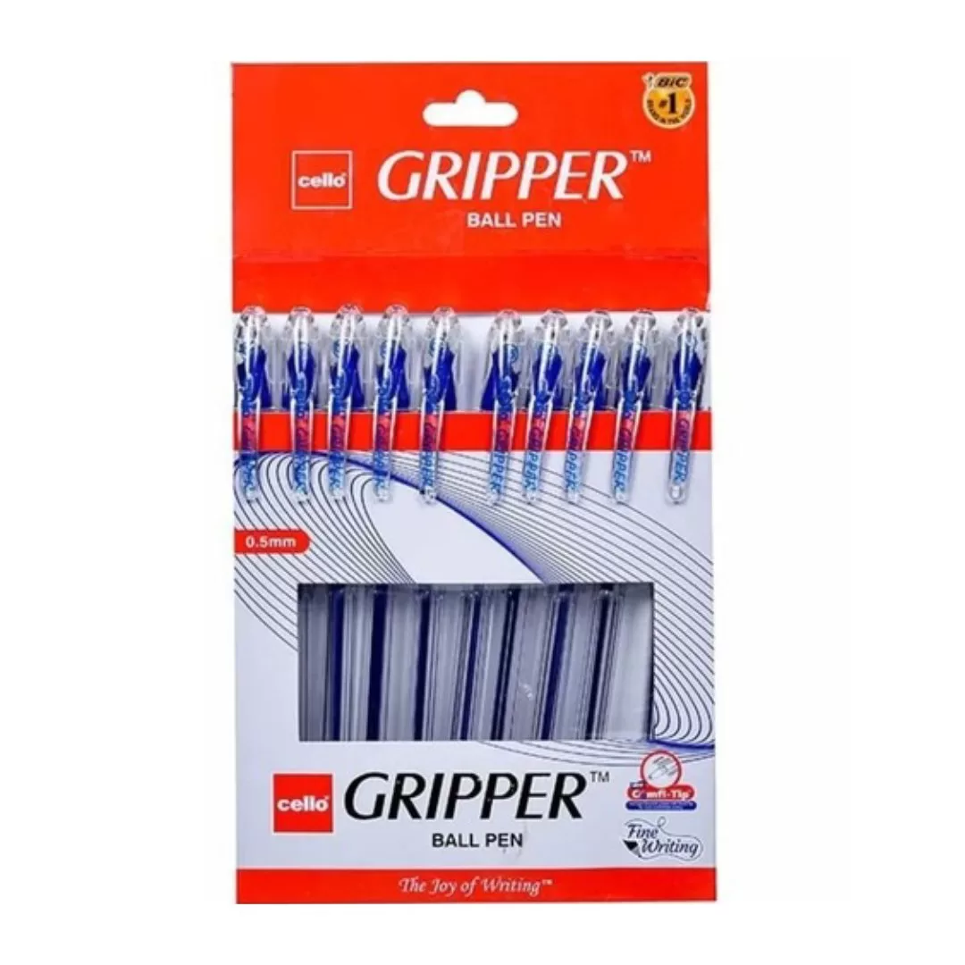 Cello Gripper Ball Pen Blue (Pack of 10)