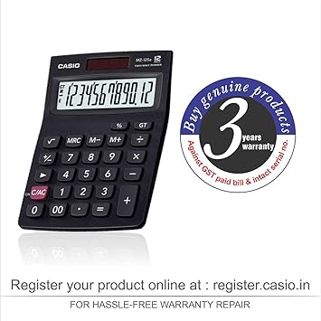 Casio MZ-12SA Desktop Calculator with Square Root and GT Key