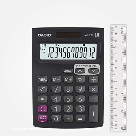 Casio MJ-12Sb Desktop Calculator (Black) - Business Calculator with 12-Digit Display and Dual Power 4 Casio MJ-12Sb Desktop Calculator (Black) - Business Calculator with 12-Digit Display and Dual Power - Image 4