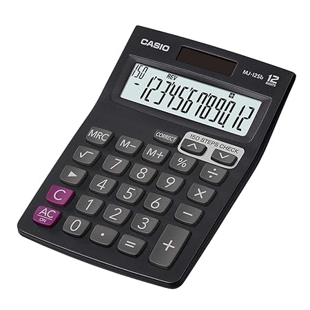 Casio MJ-12Sb Desktop Calculator (Black) - Business Calculator with 12-Digit Display and Dual Power 2 Casio MJ-12Sb Desktop Calculator (Black) - Business Calculator with 12-Digit Display and Dual Power - Image 2
