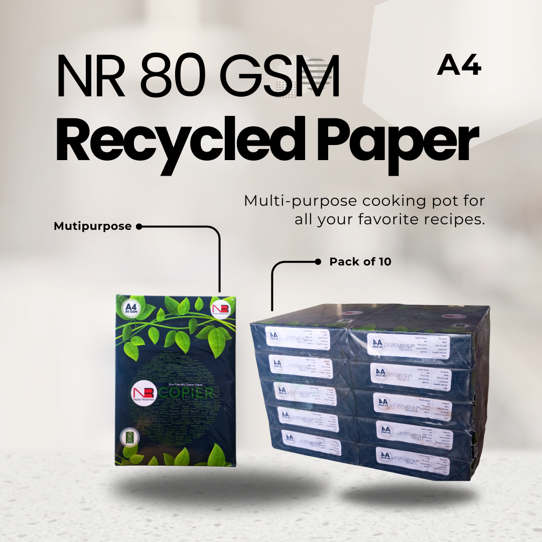 NR Copier Paper 80 GSM - A4 Size - Pack of 10 | Multipurpose Recycled Copier Paper 2 NR Copier Paper 80 GSM - A4 Size - Pack of 10 | Multipurpose Recycled Copier Paper - Image 2