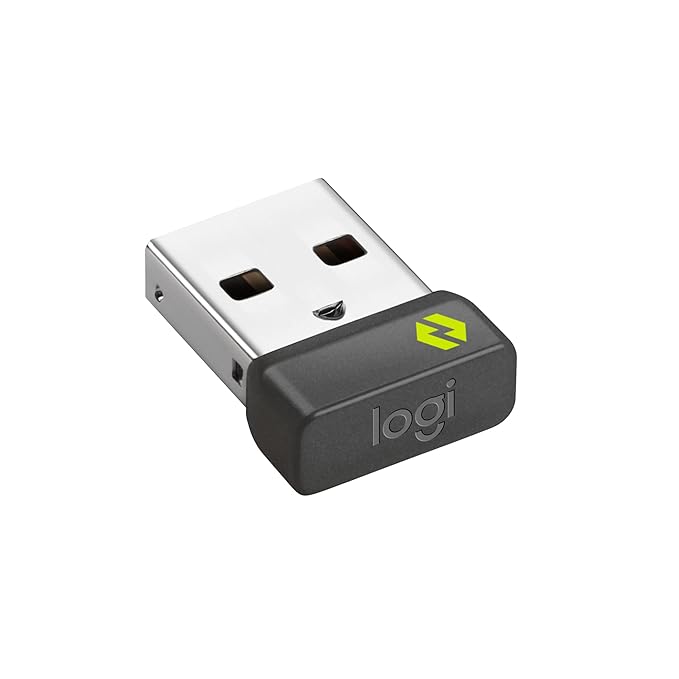 Logitech Bolt USB Receiver | 2.4 GHz Wireless | Connect up to 6 Devices | Compatible with Logitech Wireless Mouse & Keyboard | USB Plug for PC, Mac, Laptop – Black