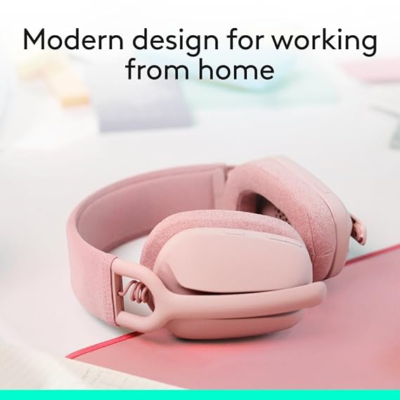 Logitech Zone Vibe 100 – Lightweight Wireless Over-Ear Headphones with Noise-Cancelling Mic | Ideal for Office Calls & Video Meetings (Rose) 2 Logitech Zone Vibe 100 – Lightweight Wireless Over-Ear Headphones with Noise-Cancelling Mic | Ideal for Office Calls & Video Meetings (Rose) - Image 2
