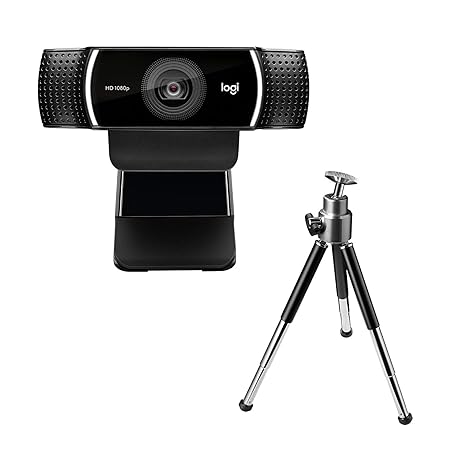 Logitech C922 Pro Stream Webcam | HD 1080p/30fps or 720p/60fps | Autofocus | Stereo Audio | Tripod Included | For YouTube, Twitch, XSplit – Black