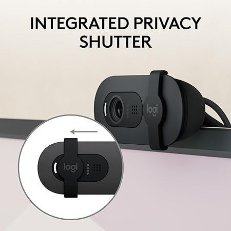 Logitech Brio 100 Full HD Webcam | Auto-Light Balance | Built-in Mic | Privacy Shutter | USB-A | Compatible with Teams, Zoom, Google Meet – Graphite 5 Logitech Brio 100 Full HD Webcam | Auto-Light Balance | Built-in Mic | Privacy Shutter | USB-A | Compatible with Teams, Zoom, Google Meet – Graphite - Image 5