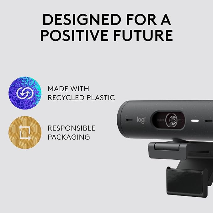 Logitech Brio 500 Full HD Webcam | Auto Light Correction | Show Mode | Dual Noise Reduction Mics | Privacy Cover | USB-C | Works with Teams, Zoom, Google Meet – Graphite 3 Logitech Brio 500 Full HD Webcam | Auto Light Correction | Show Mode | Dual Noise Reduction Mics | Privacy Cover | USB-C | Works with Teams, Zoom, Google Meet – Graphite - Image 3