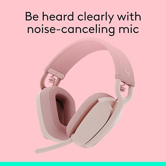 Logitech Zone Vibe 100 – Lightweight Wireless Over-Ear Headphones with Noise-Cancelling Mic | Ideal for Office Calls & Video Meetings (Rose) 3 Logitech Zone Vibe 100 – Lightweight Wireless Over-Ear Headphones with Noise-Cancelling Mic | Ideal for Office Calls & Video Meetings (Rose) - Image 3