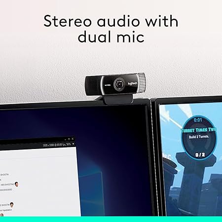 Logitech C922 Pro Stream Webcam | HD 1080p/30fps or 720p/60fps | Autofocus | Stereo Audio | Tripod Included | For YouTube, Twitch, XSplit โ Black 6 Logitech C922 Pro Stream Webcam | HD 1080p/30fps or 720p/60fps | Autofocus | Stereo Audio | Tripod Included | For YouTube, Twitch, XSplit โ Black - Image 6