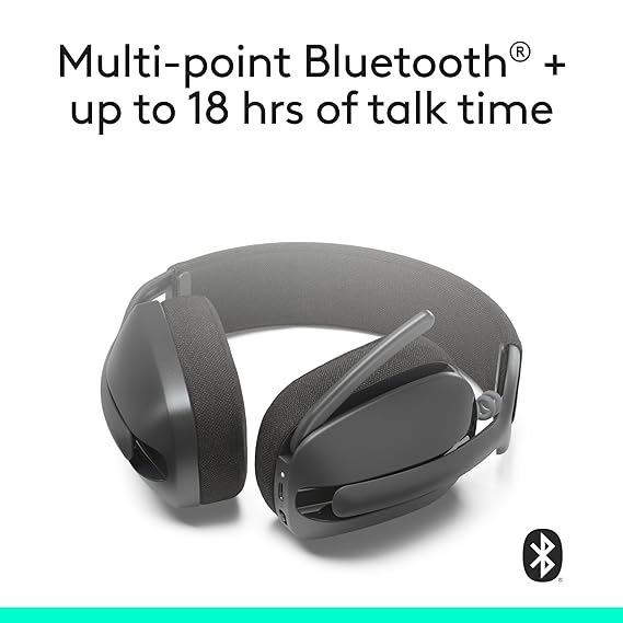 Logitech Zone Vibe 100 Lightweight Wireless Over-Ear Headphones โ Graphite 8 Logitech Zone Vibe 100 Lightweight Wireless Over-Ear Headphones โ Graphite - Image 8