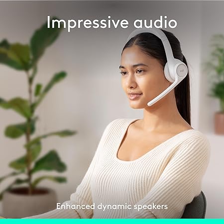 Logitech Zone 300 Wireless Bluetooth® On-Ear Headset with Noise-Cancelling Microphone – White 5 Logitech Zone 300 Wireless Bluetooth® On-Ear Headset with Noise-Cancelling Microphone – White - Image 5