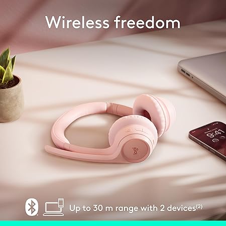 Logitech Zone 300 Bluetooth Headphones – Lightweight Wireless Headset for Office Calls & Online Meetings (Rose) 5 Logitech Zone 300 Bluetooth Headphones – Lightweight Wireless Headset for Office Calls & Online Meetings (Rose) - Image 5