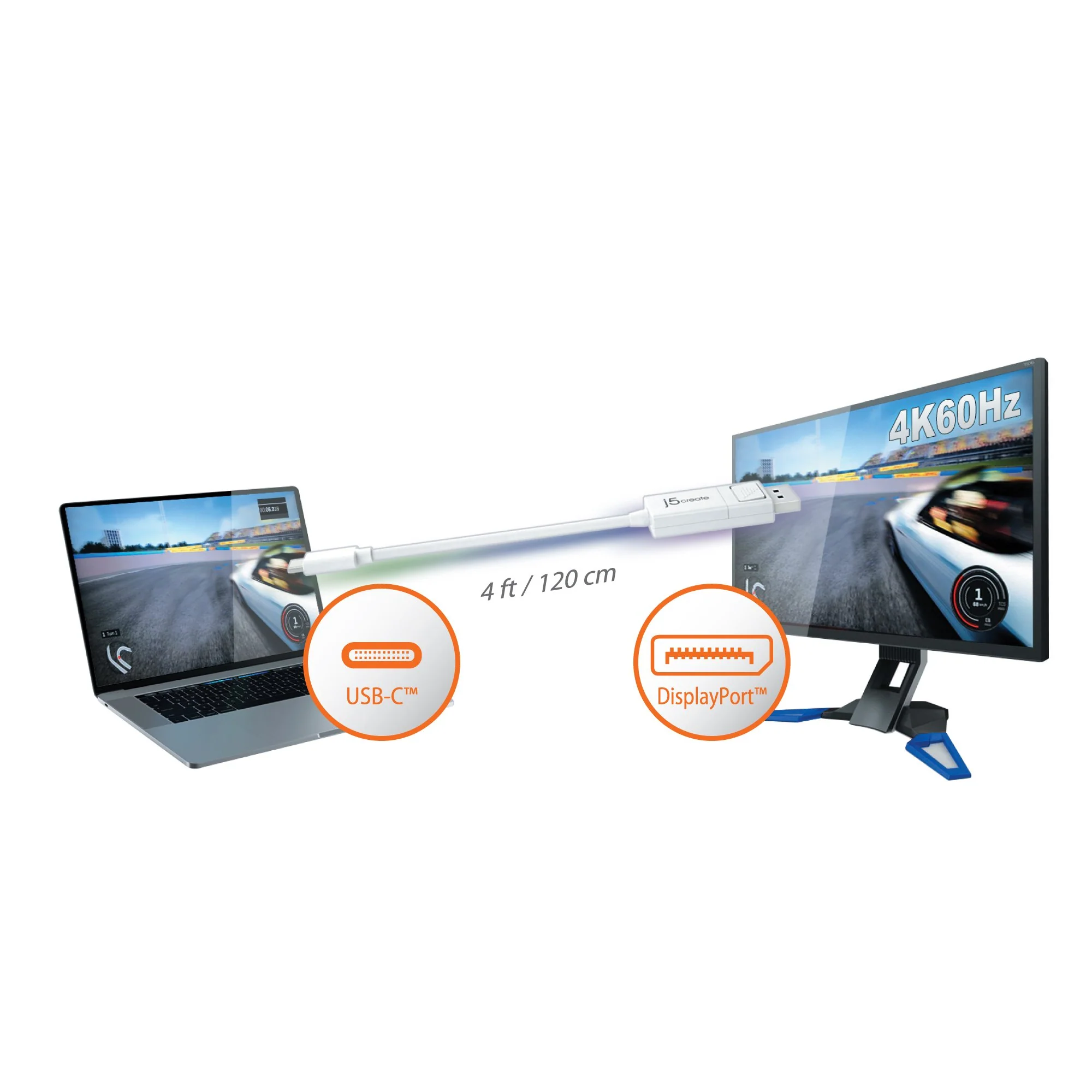 JCA141 USB-C® to 4K DisplayPort™ Cable 6 USB-C™ to DisplayPort™ 4K @ 144 Hz Adapter