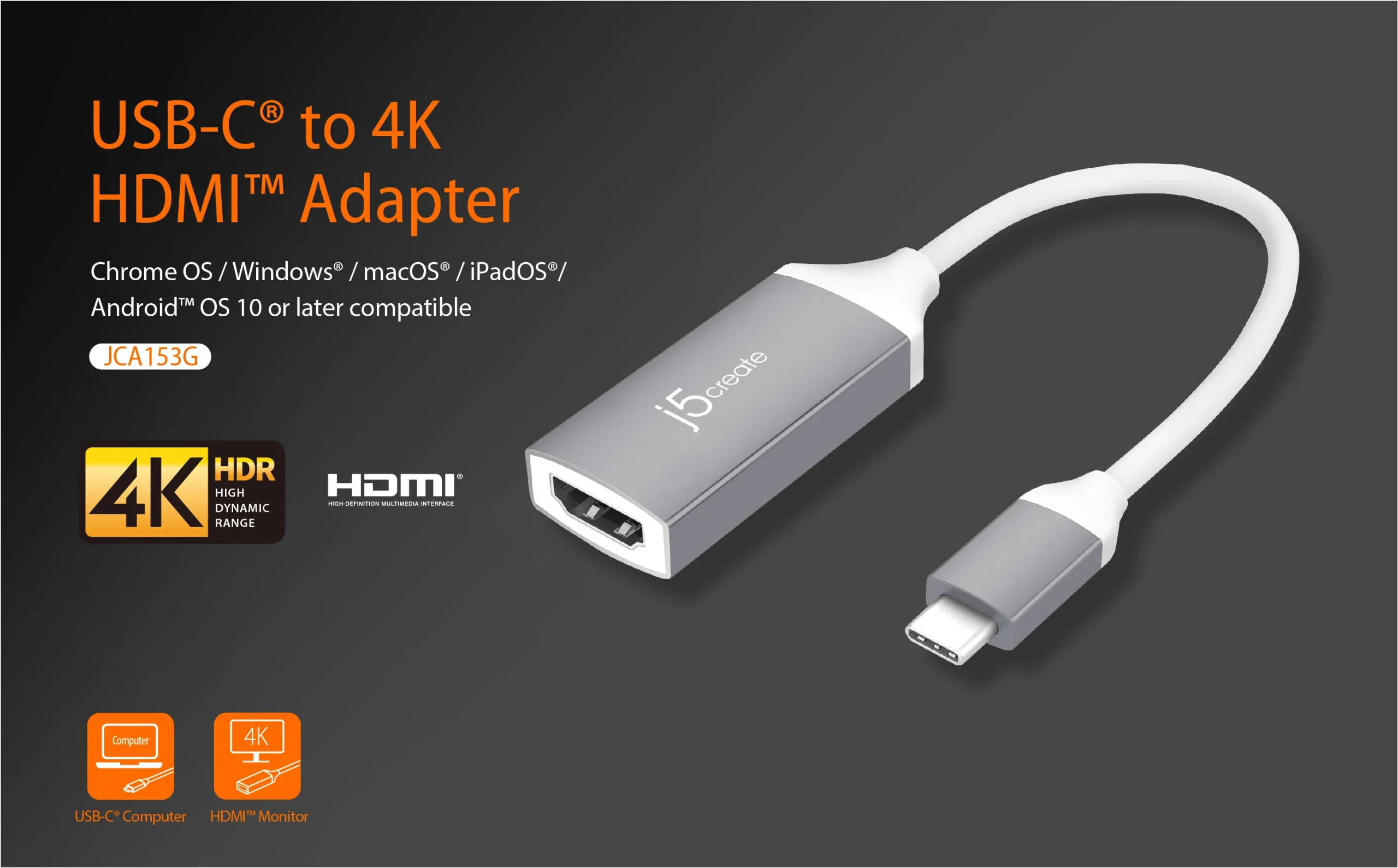 JCA153G USB-C™ to 4K HDMI™ Adapter 14