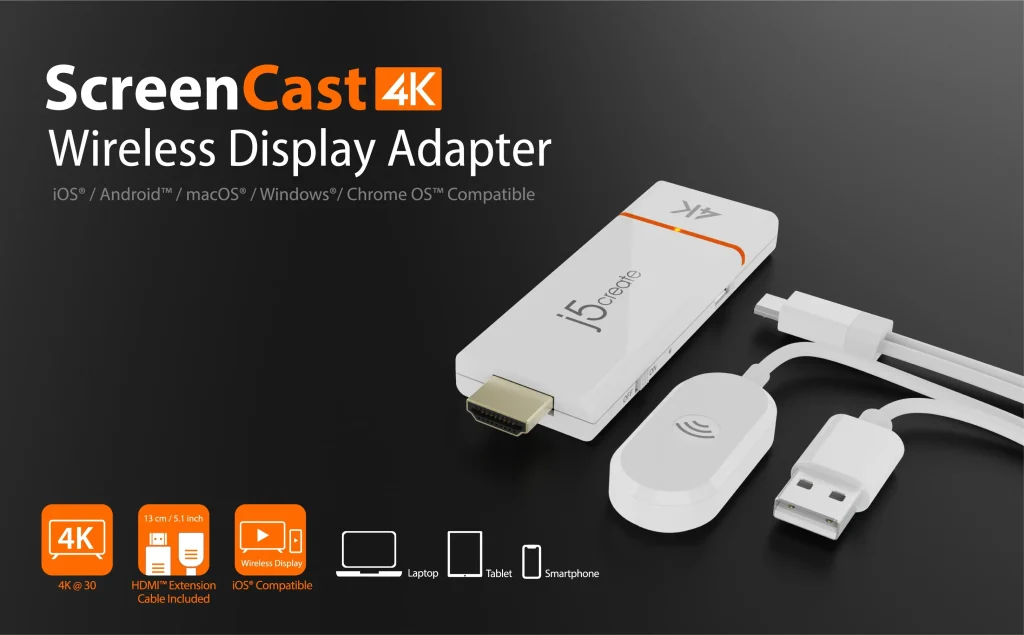 JVAW76 ScreenCast 4K Wireless Display Adapter 8 JVAW76 4K Wireless Display Adapter front view
