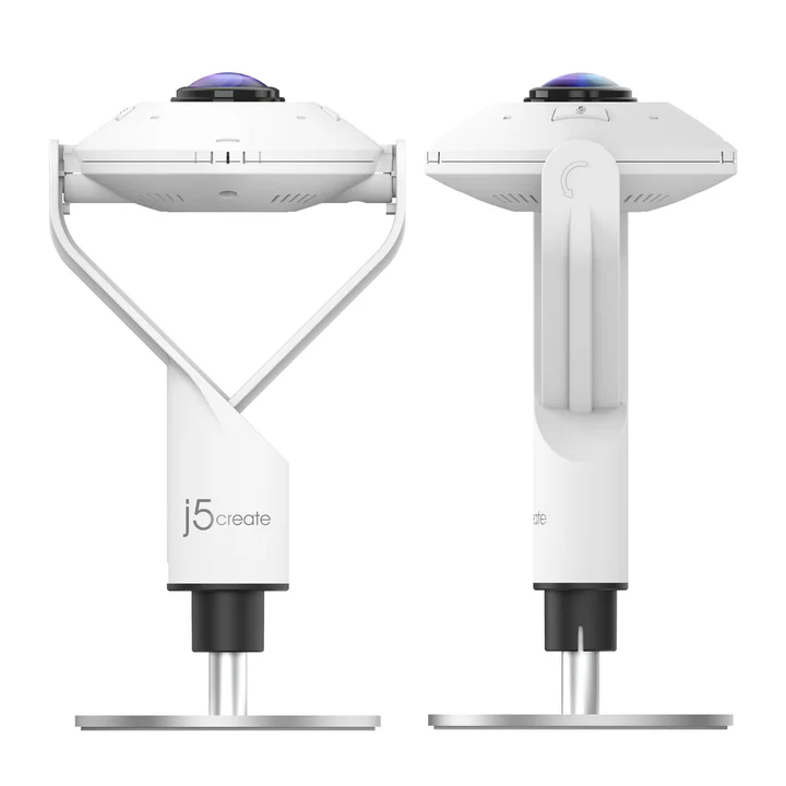 j5create JVCU360 360° All Around Webcam with Built-in Omnidirectional Microphone, Full HD 1080p, 6 Display Modes, Touch Bar Control, Plug & Play USB-C & USB-A 4 j5create JVCU360 360° All Around Webcam with Built-in Omnidirectional Microphone, Full HD 1080p, 6 Display Modes, Touch Bar Control, Plug & Play USB-C & USB-A - Image 4