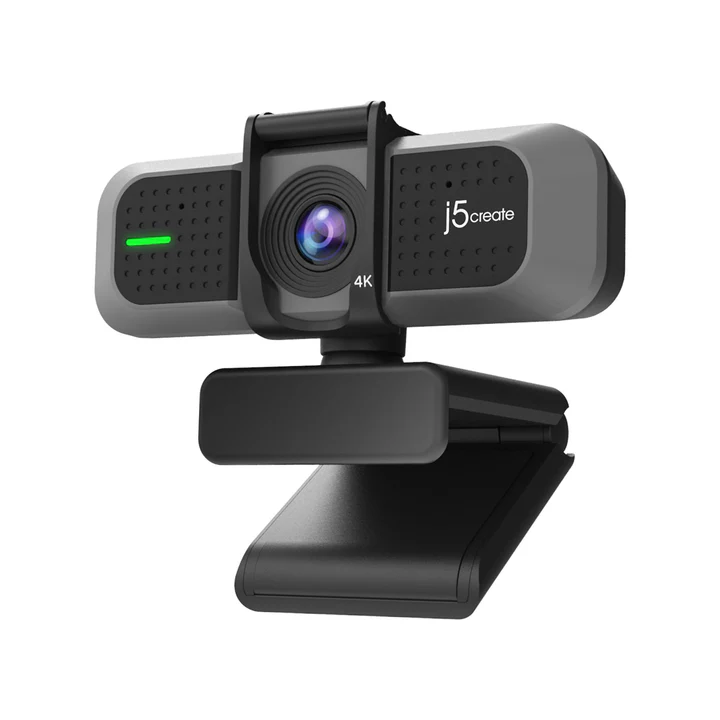 j5create JVU430 USB 4K Ultra HD Webcam with Dual Microphones, 8MP Sensor, 360° Swivel, Privacy Cover, Plug & Play, Compatible with Windows, macOS, ChromeOS, Linux