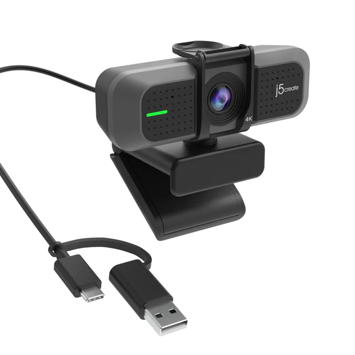 j5create JVU430 USB 4K Ultra HD Webcam with Dual Microphones, 8MP Sensor, 360° Swivel, Privacy Cover, Plug & Play, Compatible with Windows, macOS, ChromeOS, Linux 4 j5create JVU430 USB 4K Ultra HD Webcam with Dual Microphones, 8MP Sensor, 360° Swivel, Privacy Cover, Plug & Play, Compatible with Windows, macOS, ChromeOS, Linux - Image 4