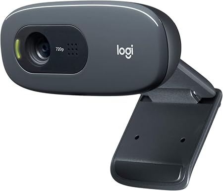 Logitech C270 HD Webcam | 720p Widescreen Video Calling | Noise-Reducing Mic | Auto Light Correction | USB Plug-and-Play for PC, Laptop, MacBook, Tablet – Black