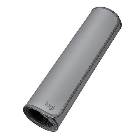 Logitech Studio Series Large Desk Mat – Mid Grey | Spill-Resistant, Anti-Slip & Stylish Extended Desk Pad for Office & Home