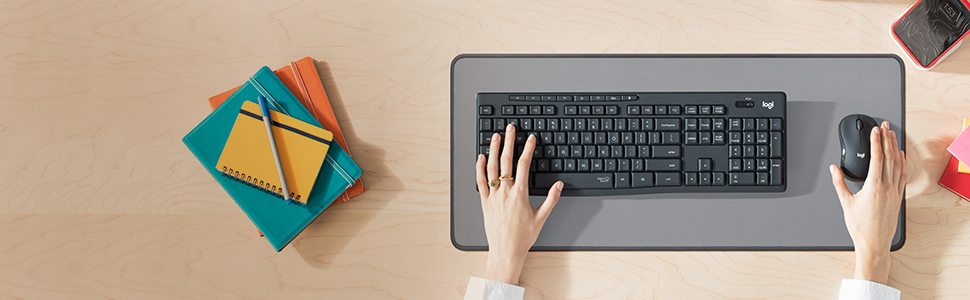 Logitech Powerful MK295 Silent Wireless Keyboard & Mouse Combo – Lag-Free, 90% Less Noise, Full Numpad 10