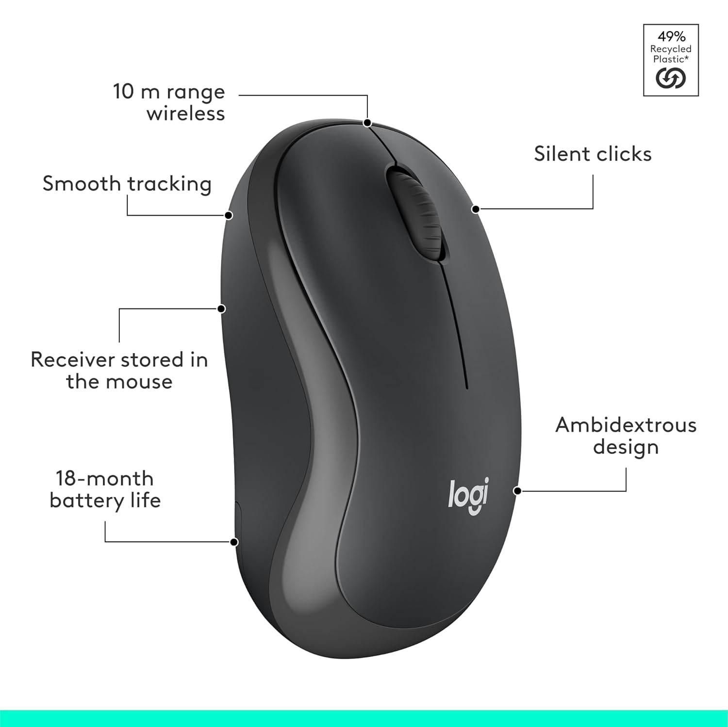 Logitech Powerful MK295 Silent Wireless Keyboard & Mouse Combo – Lag-Free, 90% Less Noise, Full Numpad 3 Logitech Powerful MK295 Silent Wireless Keyboard & Mouse Combo – Lag-Free, 90% Less Noise, Full Numpad - Image 3