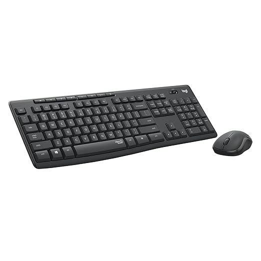 Logitech Powerful MK295 Silent Wireless Keyboard & Mouse Combo – Lag-Free, 90% Less Noise, Full Numpad