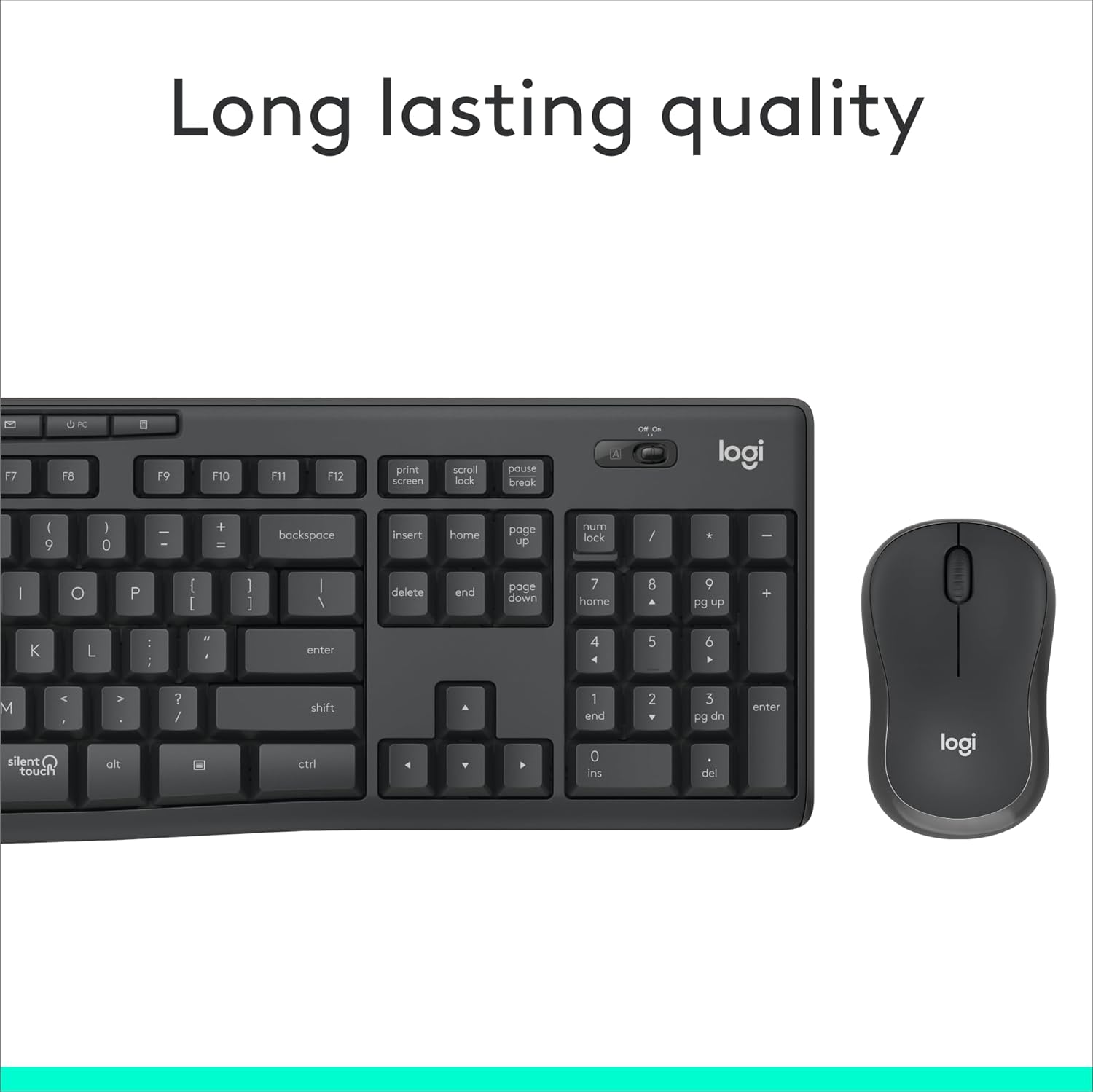 Logitech Powerful MK295 Silent Wireless Keyboard & Mouse Combo – Lag-Free, 90% Less Noise, Full Numpad 5 Logitech Powerful MK295 Silent Wireless Keyboard & Mouse Combo – Lag-Free, 90% Less Noise, Full Numpad - Image 5