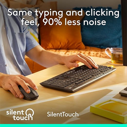 Logitech Powerful MK295 Silent Wireless Keyboard & Mouse Combo – Lag-Free, 90% Less Noise, Full Numpad 9 Logitech Powerful MK295 Silent Wireless Keyboard & Mouse Combo – Lag-Free, 90% Less Noise, Full Numpad - Image 9