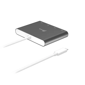 J5Create JCA366 USB-C to 4-Port HDMI Multi-Monitor Adapter – Perfect for Expanding Workspace on Laptops & Macs 2 Charge, connect, and stream in 4K—all from a pocket-sized dock