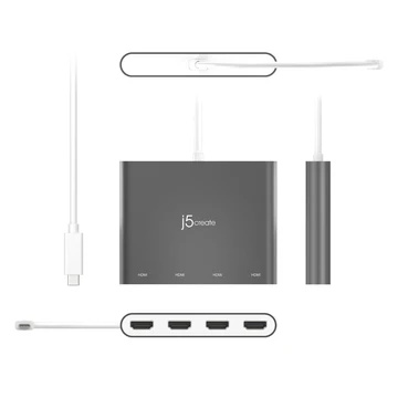 J5Create JCA366 USB-C to 4-Port HDMI Multi-Monitor Adapter – Perfect for Expanding Workspace on Laptops & Macs 8 J5Create JCA366 USB-C to 4-Port HDMI Multi-Monitor Adapter – Perfect for Expanding Workspace on Laptops & Macs - Image 8
