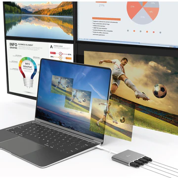 J5Create JCA366 USB-C to 4-Port HDMI Multi-Monitor Adapter – Perfect for Expanding Workspace on Laptops & Macs 10 Compact Power Delivery Docking Station with 45W Adapter